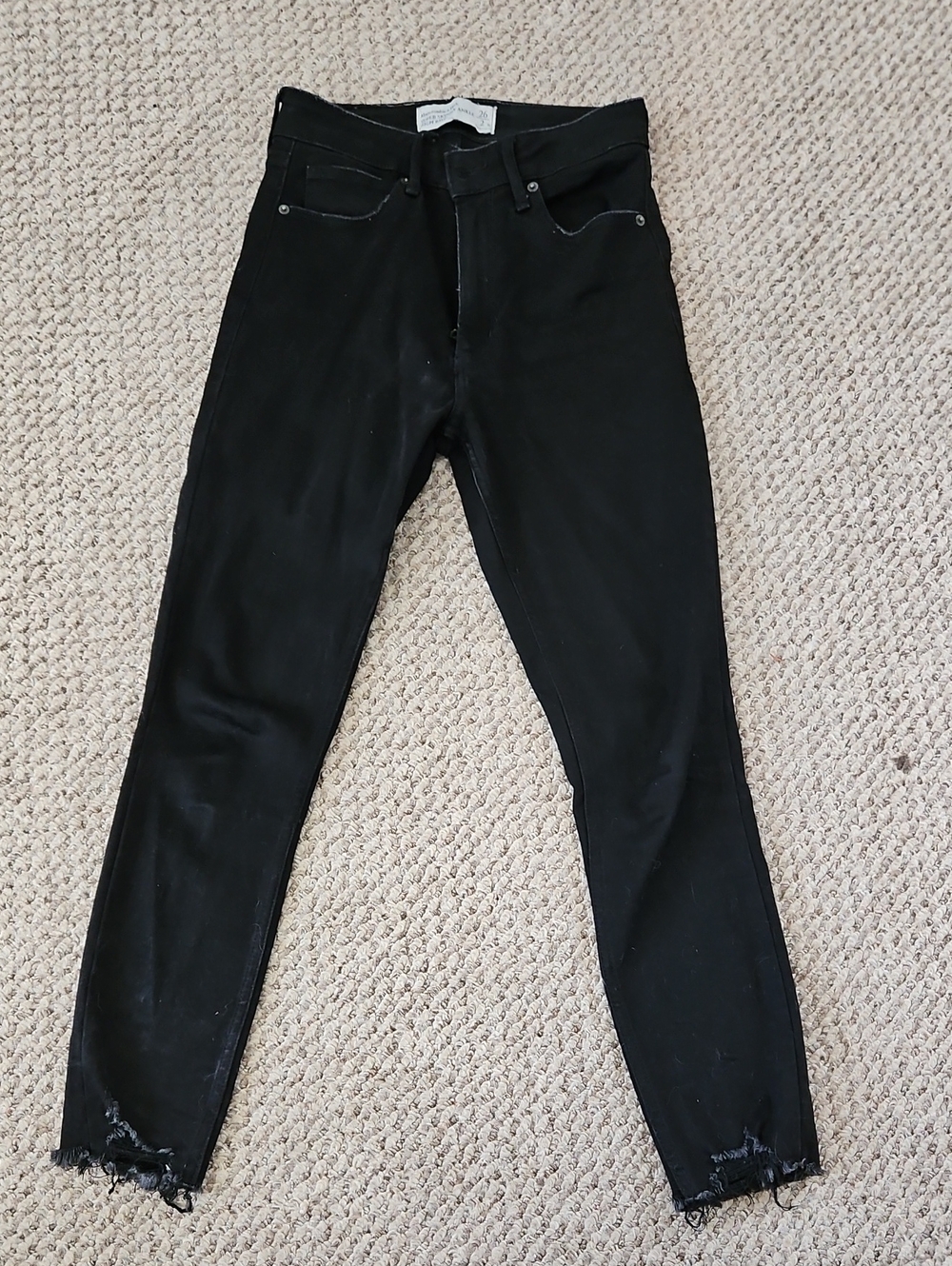 Abercrombie And Fitch Super Skinny Ankle High Rise Black Jeans 26 2s Short 26s